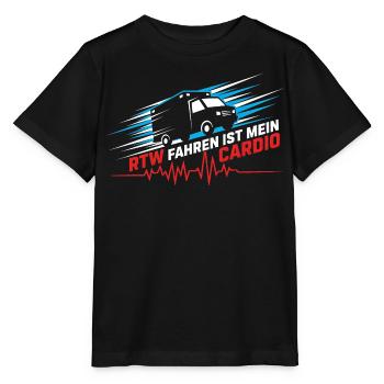 RTW Ambulanz Rettungswagen Rettungsdienst Sanität - Stanley/Stella Kinder T-Shirt MINI CREATOR  - Schwarz - Vorne - Mikhail (115cm)