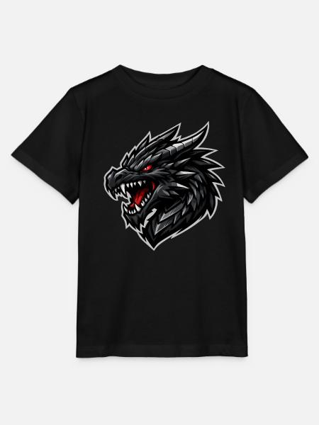 Drachenkopf mit rotem Blick - Stanley/Stella Kinder T-Shirt MINI CREATOR  - Schwarz