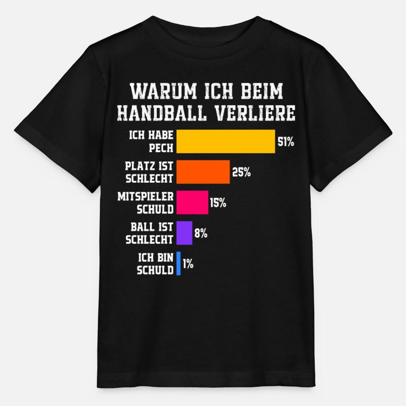 Pourquoi je perds au handball - T-shirt bio MINI CREATOR Stanley/Stella Enfant - noir