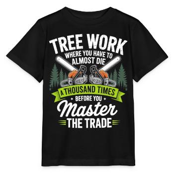 Championnat de la tronçonneuse dans la forêt - T-shirt bio MINI CREATOR Stanley/Stella Enfant - noir - Devant - Mikhail (115cm)