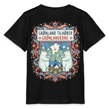 Le Groenland appartient aux Groenlandais, anti-coloniaux - T-shirt bio MINI CREATOR Stanley/Stella Enfant - noir - Devant - Mikhail (115cm)
