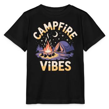 Ambiance de feu de camp - T-shirt bio MINI CREATOR Stanley/Stella Enfant - noir - Devant - Mikhail (115cm)