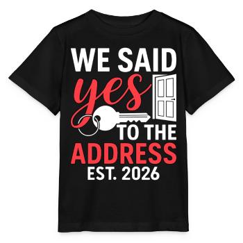 We Said Yes to The Address 2026 - Stanley/Stella MINI CREATOR Kids’ T-Shirt - black - Front - Mikhail (115cm)