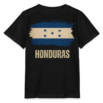 Flagge von Honduras Grunge, ich liebe Honduras - Stanley/Stella Kinder T-Shirt MINI CREATOR  - Schwarz - Vorne - Mikhail (115cm)