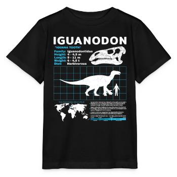Fiche d’information sur l’Iguanodon - T-shirt bio MINI CREATOR Stanley/Stella Enfant - noir - Devant - Mikhail (115cm)