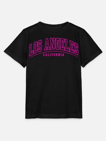 Los Angeles Neon Pink Lettering - Stanley/Stella Kinder T-Shirt MINI CREATOR  - Schwarz