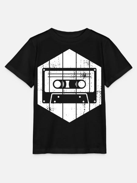 80er Jahre Kassette - Stanley/Stella Kinder T-Shirt MINI CREATOR - Schwarz