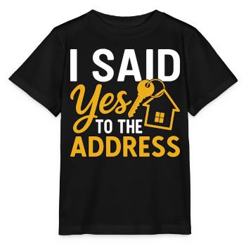 I Said Yes To The Address - Stanley/Stella Kinder T-Shirt MINI CREATOR  - Schwarz - Vorne - Mikhail (115cm)