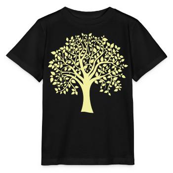 Icon Yellow Jumbo Tree Print Silhouette - Stanley/Stella MINI CREATOR Kids’ T-Shirt - black - Front - Mikhail (115cm)