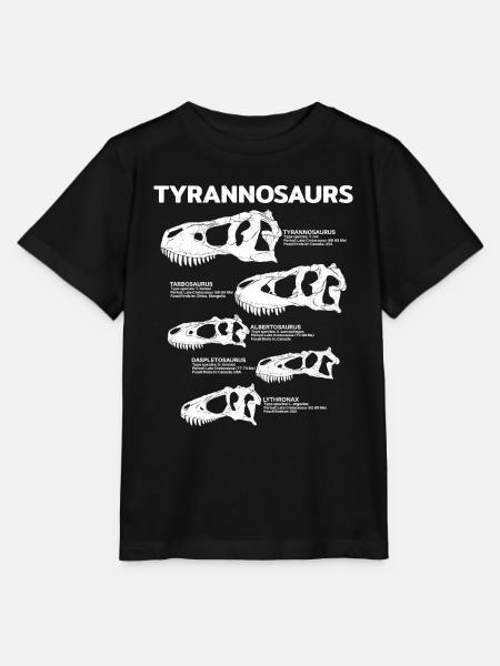 Fiche d’information sur Tyrannosaurus Tarbosaurus Albertosaurus - T-shirt bio MINI CREATOR Stanley/Stella Enfant - noir