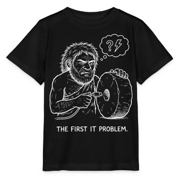 The First IT Problem - Stanley/Stella Kinder T-Shirt MINI CREATOR  - Schwarz - Vorne - Mikhail (115cm)