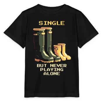 Single, but never alone | Single parent - Stanley/Stella MINI CREATOR Kids’ T-Shirt - black - Front - Mikhail (115cm)