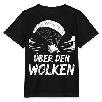 Parapente AU-DESSUS DES NUAGES Amusant - T-shirt bio MINI CREATOR Stanley/Stella Enfant - noir - Devant - Mikhail (115cm)