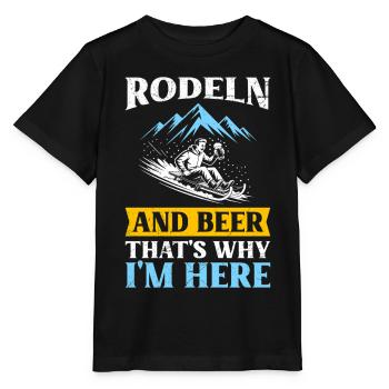 Sledging TOBOGGANING AND CYCLING, THAT'S WHY I'M HERE - Stanley/Stella MINI CREATOR Kids’ T-Shirt - black - Front - Mikhail (115cm)