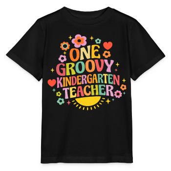 Institutrice de maternelle géniale avec cœur et fleurs - T-shirt bio MINI CREATOR Stanley/Stella Enfant - noir - Devant - Mikhail (115cm)