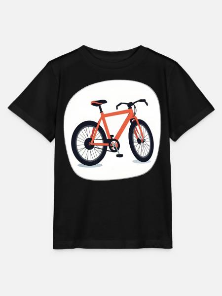 Orangenes Fahrraddesign - Stanley/Stella Kinder T-Shirt MINI CREATOR - Schwarz