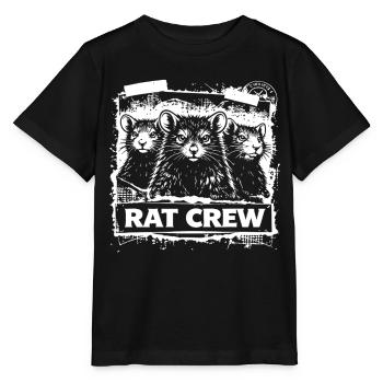 Rat Crew – Urban Rattenmotiv - Stanley/Stella Kinder T-Shirt MINI CREATOR  - Schwarz - Vorne - Mikhail (115cm)