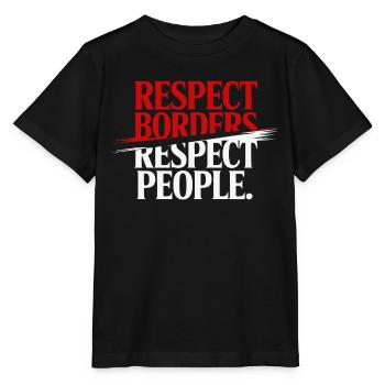 Respect Borders Respect People - Greenland - Stanley/Stella MINI CREATOR Kids’ T-Shirt - black - Front - Mikhail (115cm)