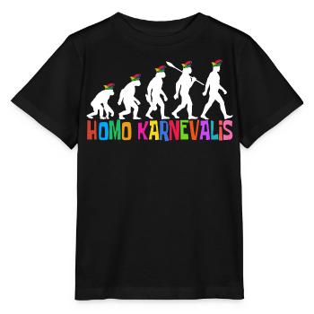 Homo Carnival | Évolution des Fous, Engraissé - T-shirt bio MINI CREATOR Stanley/Stella Enfant - noir - Devant - Mikhail (115cm)