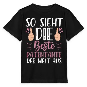 So Sieht Die Beste Patentante Der Welt Aus - Stanley/Stella Kinder T-Shirt MINI CREATOR  - Schwarz - Vorne - Mikhail (115cm)