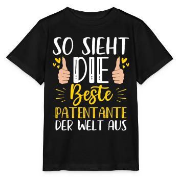 So Sieht Die Beste Patentante Der Welt Aus - Stanley/Stella Kinder T-Shirt MINI CREATOR  - Schwarz - Vorne - Mikhail (115cm)