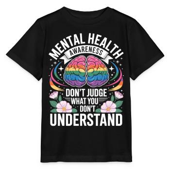 Mental Health Rainbow Brain - T-shirt bio MINI CREATOR Stanley/Stella Enfant - noir - Devant - Mikhail (115cm)