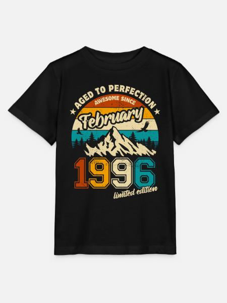 Limited Edition February 1996 Geburtstag Geschenk - Stanley/Stella Kinder T-Shirt MINI CREATOR - Schwarz