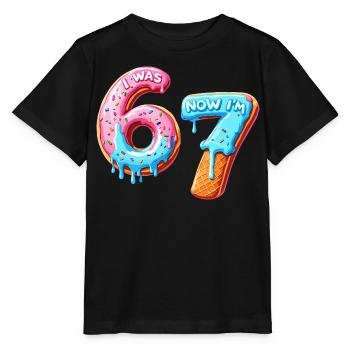 7. Geburtstag Junge 7 Jahre alt, I was 6 now Im 7 - Stanley/Stella Kinder T-Shirt MINI CREATOR  - Schwarz - Vorne - Mikhail (115cm)