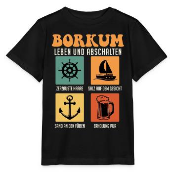 North Sea BORKUM LIVE AND SWITCH OFF Retro Funny - Stanley/Stella MINI CREATOR Kids’ T-Shirt - black - Front - Mikhail (115cm)