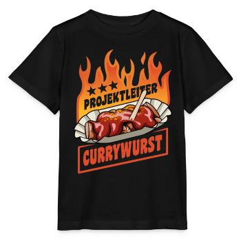 Chef de projet Currywurst | Restauration rapide | Flammes - T-shirt bio MINI CREATOR Stanley/Stella Enfant - noir - Devant - Mikhail (115cm)