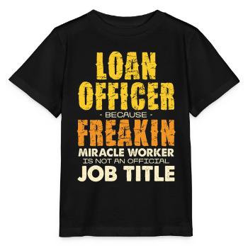 Conseiller en crédit qui dit faire des miracles - T-shirt bio MINI CREATOR Stanley/Stella Enfant - noir - Devant - Mikhail (115cm)
