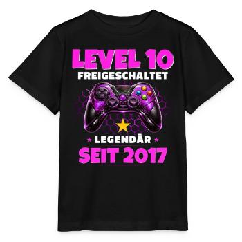 T-shirt joueur du 10e anniversaire niveau 10 débloqué - T-shirt bio MINI CREATOR Stanley/Stella Enfant - noir - Devant - Mikhail (115cm)