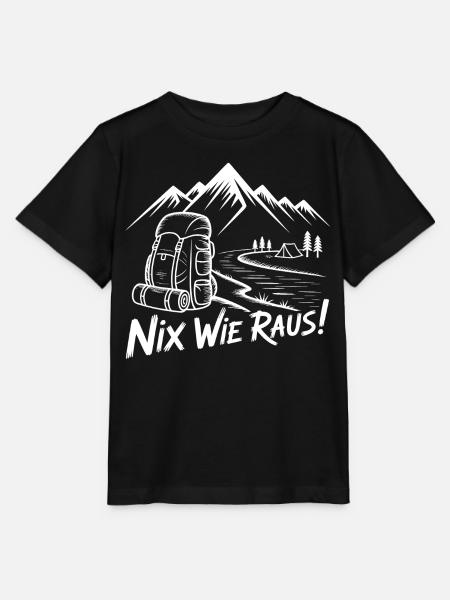 Nix Wie Raus Bergwanderung - Stanley/Stella Kinder T-Shirt MINI CREATOR - Schwarz
