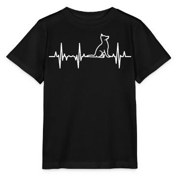 Hundeliebhaber Kardiogramm - Stanley/Stella Kinder T-Shirt MINI CREATOR  - Schwarz - Vorne - Mikhail (115cm)