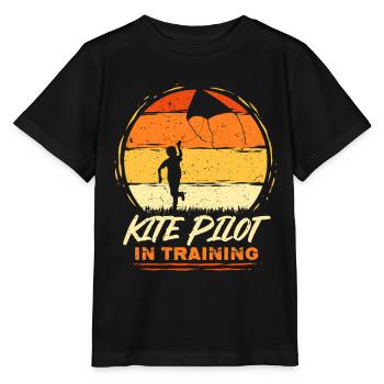 Kite Kite Flying Kite Pilot In Training - Stanley/Stella MINI CREATOR Kids’ T-Shirt - black - Front - Mikhail (115cm)