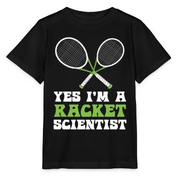 Racket Scientist Saying - Stanley/Stella MINI CREATOR Kids’ T-Shirt - black - Front - Mikhail (115cm)