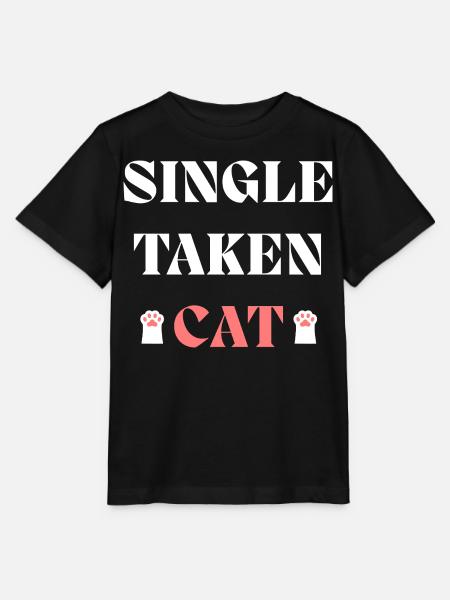 Single Taken Cat Valentines Day - Stanley/Stella MINI CREATOR Kids’ T-Shirt - black
