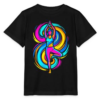 Yoga Pose - T-shirt bio MINI CREATOR Stanley/Stella Enfant - noir - Devant - Mikhail (115cm)
