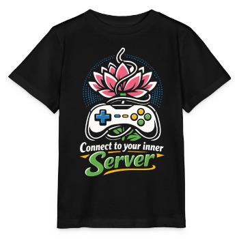 Connect to your inner Server - Gamer Yoga - Stanley/Stella MINI CREATOR Kids’ T-Shirt - black - Front - Mikhail (115cm)