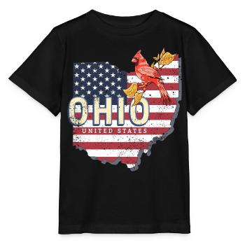 Ohio United States Vintage USA Souvenir - Stanley/Stella MINI CREATOR Kids’ T-Shirt - black - Front - Mikhail (115cm)