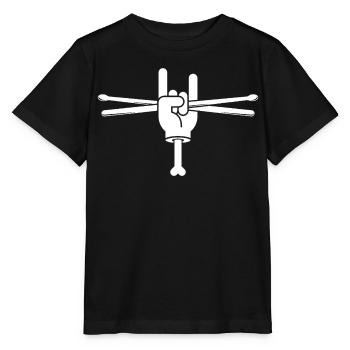 Tenir des baguettes de batterie dans la main - T-shirt bio MINI CREATOR Stanley/Stella Enfant - noir - Devant - Mikhail (115cm)