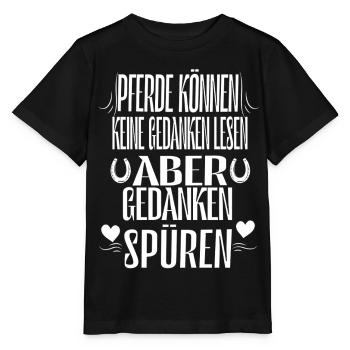 Pferde können keine Gedanken lesen aber Gedanken s - Stanley/Stella Kinder T-Shirt MINI CREATOR  - Schwarz - Vorne - Mikhail (115cm)