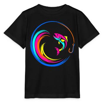 Fisch Angelhaken - Stanley/Stella Kinder T-Shirt MINI CREATOR  - Schwarz - Vorne - Mikhail (115cm)