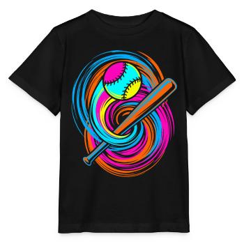 Batte de baseball et balle - T-shirt bio MINI CREATOR Stanley/Stella Enfant - noir - Devant - Mikhail (115cm)