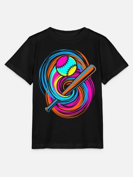 Baseballschläger und Ball - Stanley/Stella Kinder T-Shirt MINI CREATOR  - Schwarz