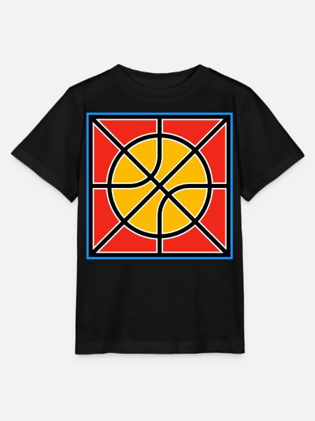 Retro Basketball Emblem - Stanley/Stella MINI CREATOR Kids’ T-Shirt - black