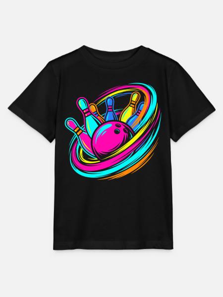Bowlingkugel und Pins Strike - Stanley/Stella Kinder T-Shirt MINI CREATOR - Schwarz