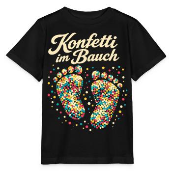 Carnival Confetti Pregnancy Expectant - Stanley/Stella MINI CREATOR Kids’ T-Shirt - black - Front - Mikhail (115cm)