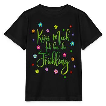 Embrasse-moi, je suis printemps - T-shirt bio MINI CREATOR Stanley/Stella Enfant - noir - Devant - Mikhail (115cm)
