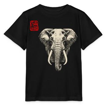 Elefant Asiatisch - Stanley/Stella Kinder T-Shirt MINI CREATOR  - Schwarz - Vorne - Mikhail (115cm)